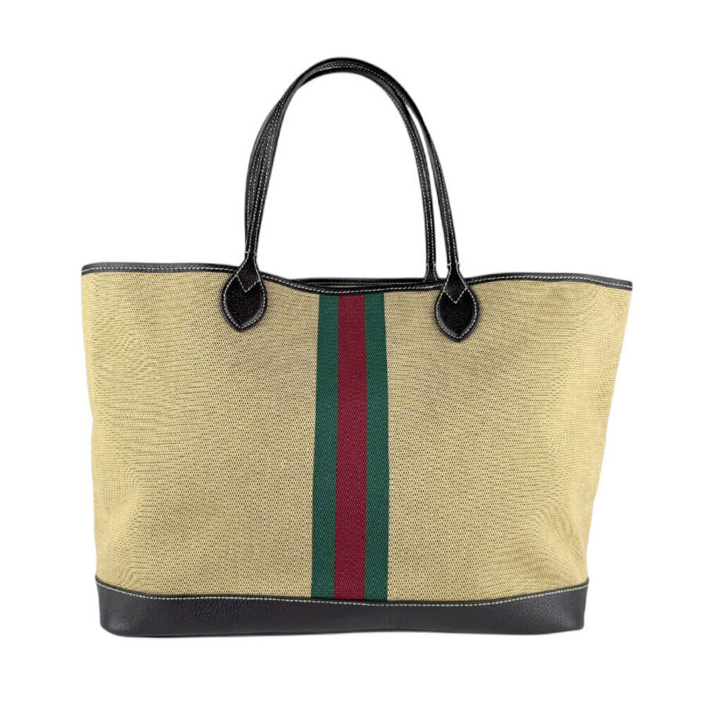 Gucci Ophidia Tote Bag Canvas Leather Beige Brown